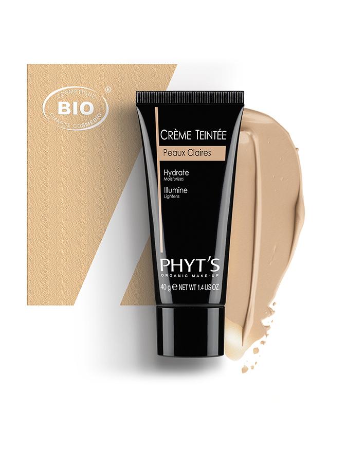 Image creme teintee peaux claires phyts organic make up embellissetvous