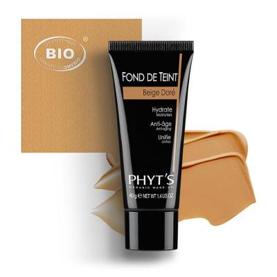 Image fond de teint beige dore phyts organic make up embellissetvous