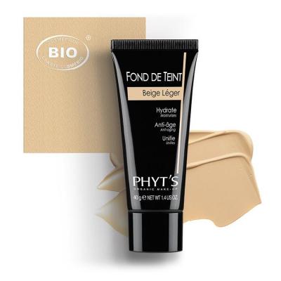Image fond de teint beige leger phyts organic make up embellissetvous